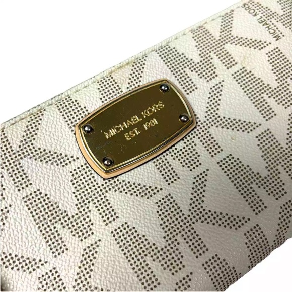 MICHAEL KORS White Grey Jet Set Continental Wallet - Picture 6 of 6